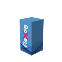 Caja con dos solapas desfasadas con bloqueo