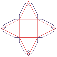 Caja pirámide - rozkrój