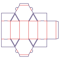 Caja hexagonal - rozkrój