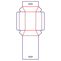 Caja trapezoidal con colgante - rozkrój