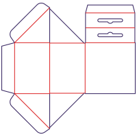 Caja triangular con colgante - rozkrój