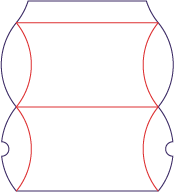 Caja tipo almohada - rozkrój