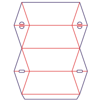 Caja de almohada poligonal - rozkrój
